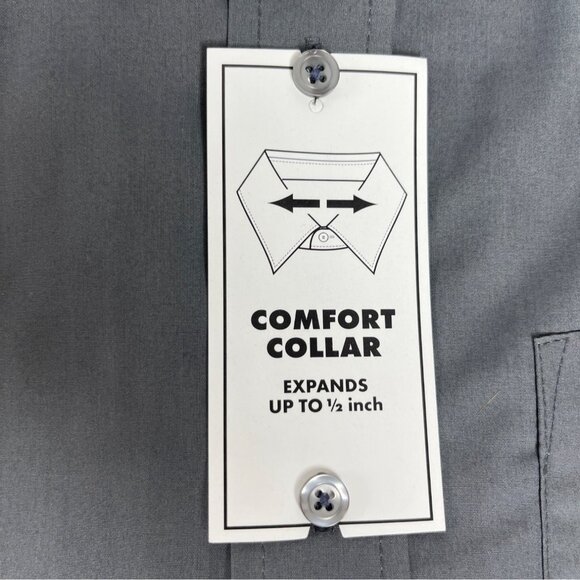 George Mens Dress Shirt Gray Comfort Collar Size 38-40/34-35 New - Picture 4 of 6